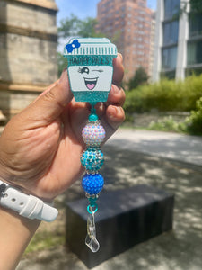 Happy Pills (Teal) Badge Reel