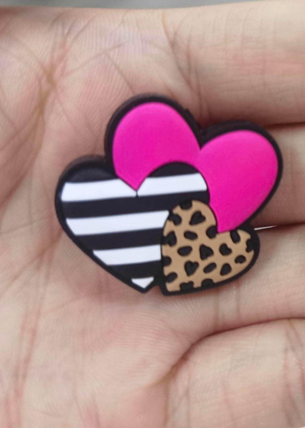 Valentine Heart Hot Pink & Stripes