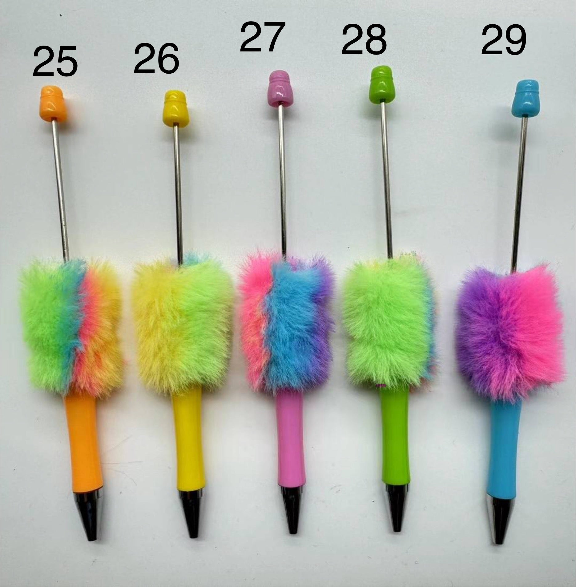 Fuzzy Beadable Plastic Pens.