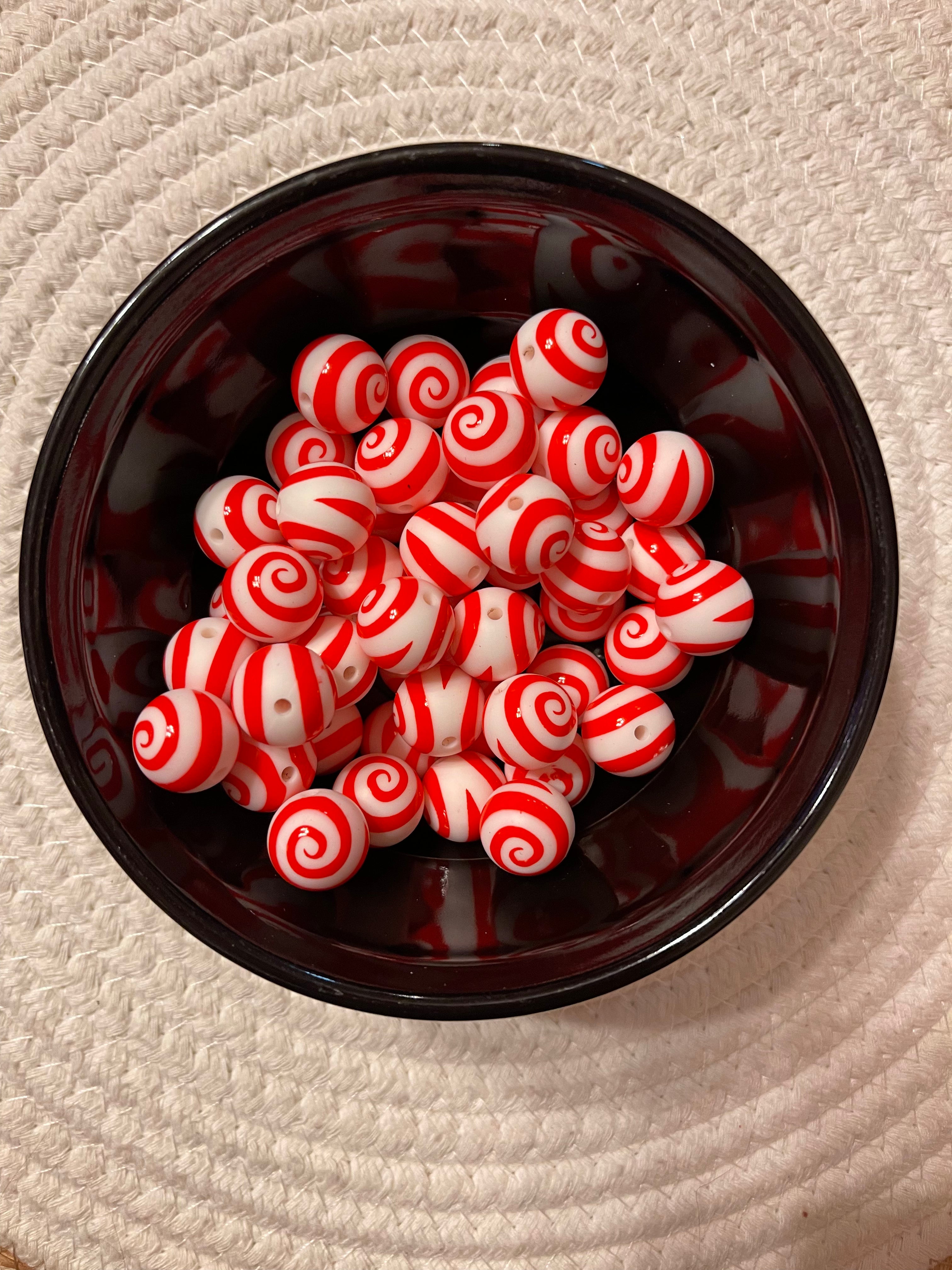 Silicone Swirl Bead 15mm Red