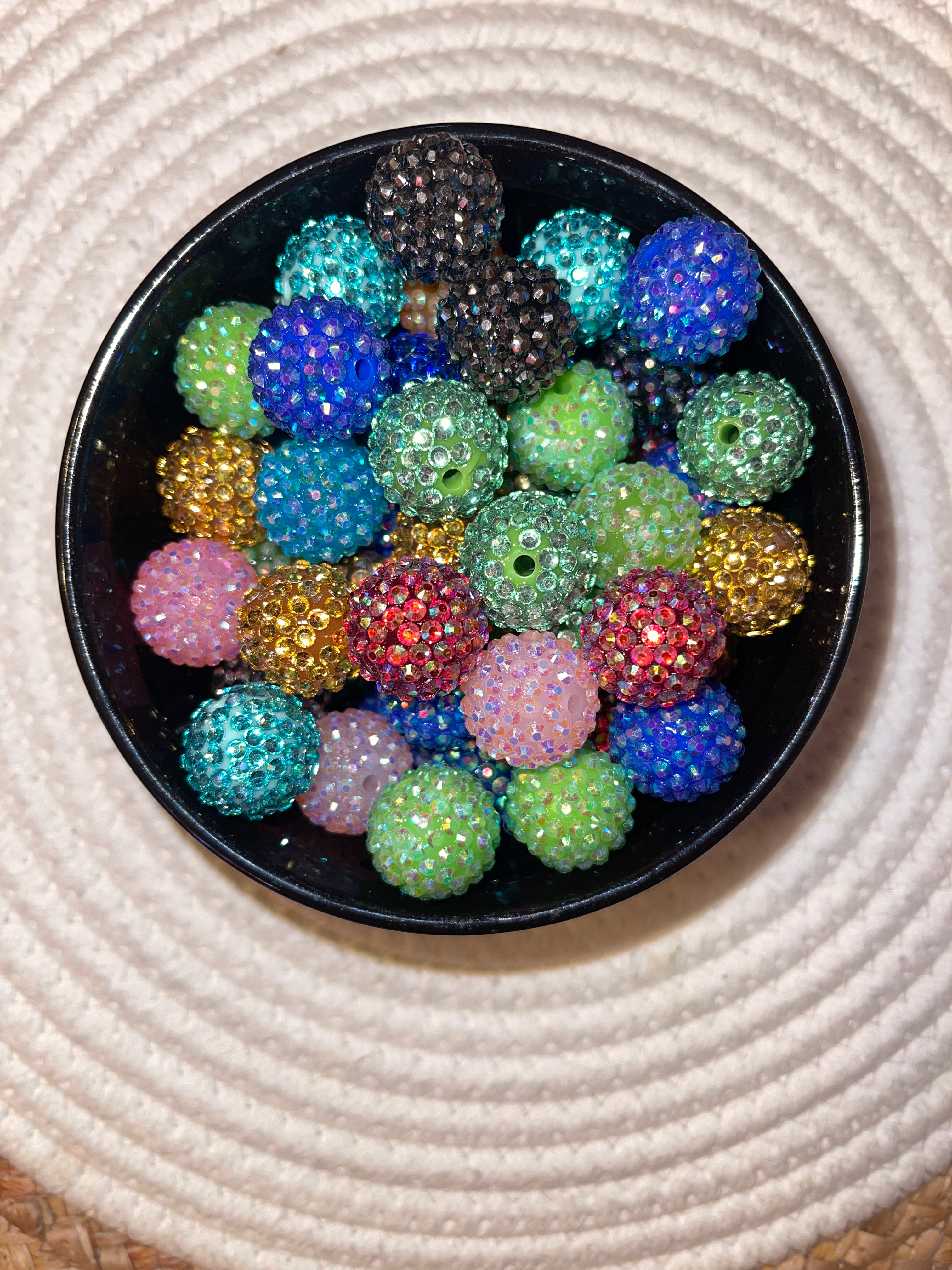 Rhinestone Beads (25 Random Colors) 20mm