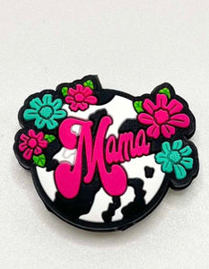 Mama Hot Pink with Cow Print & Flowers